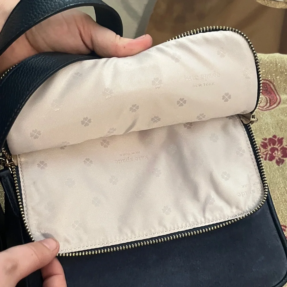 Kate Spade suede and leather Midnight deep Blue Crossbody Bag - Picture 10 of 15